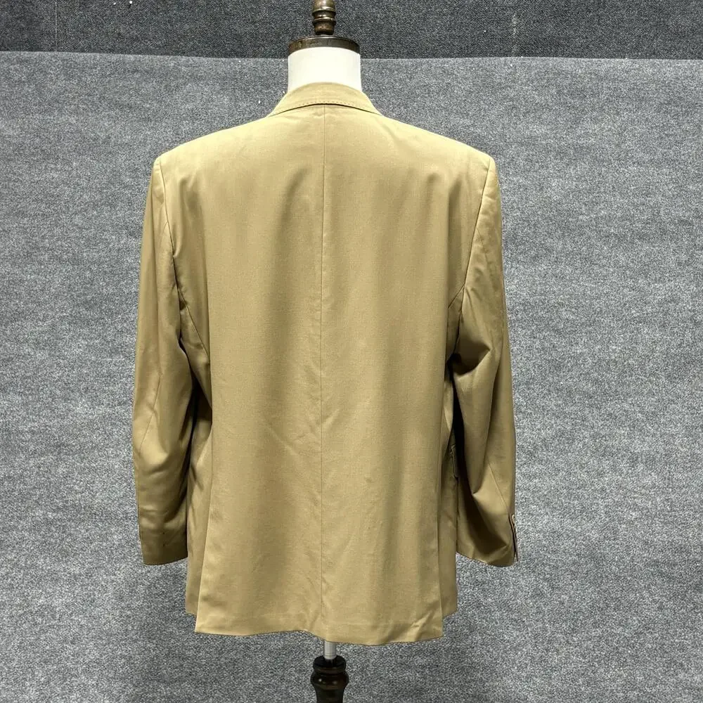 Sean John Blazer Mens 46R Tan Wool 3 Button Notch Lapel Double Vent Sport Coat